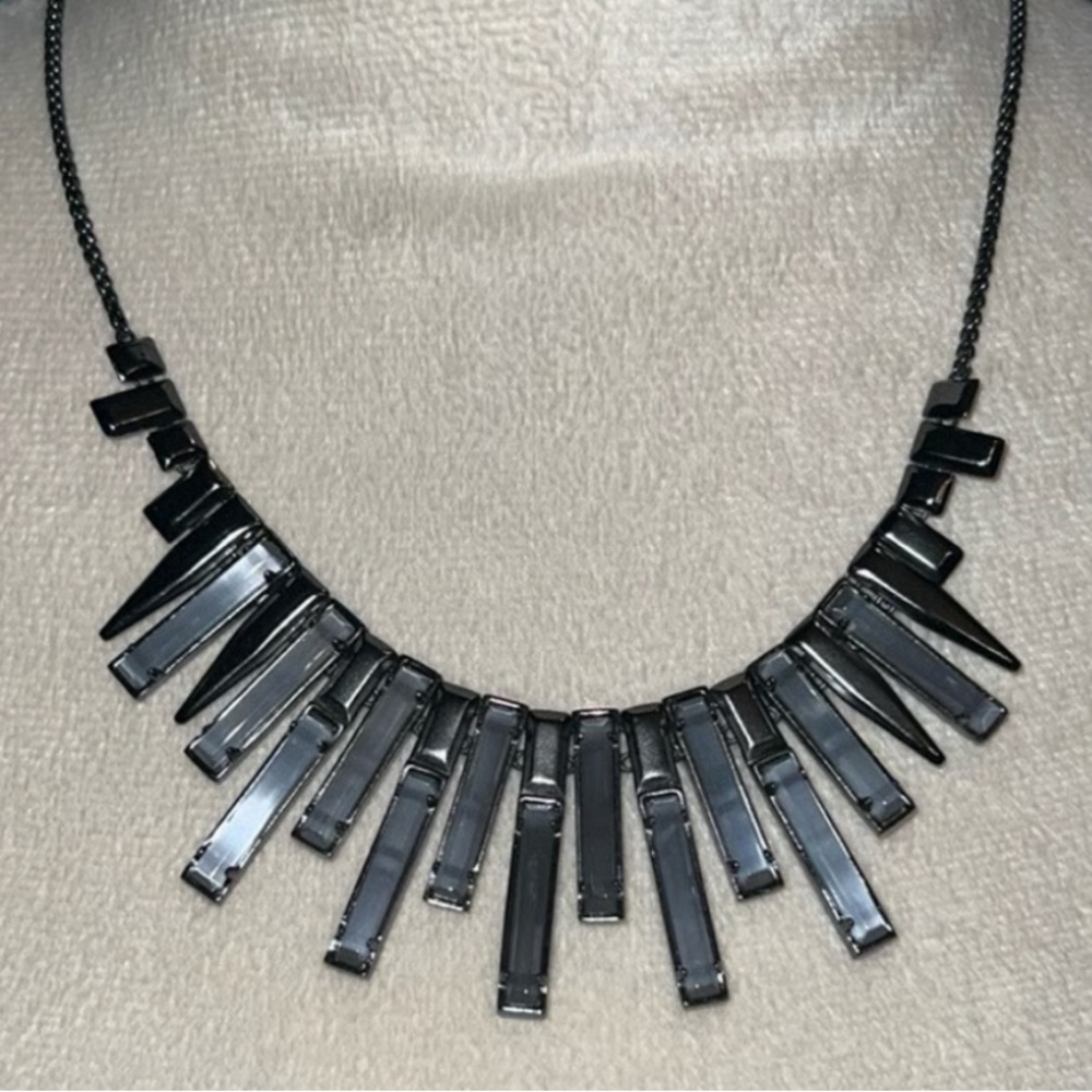 Kendra Scott Louise Custom Color Bar Gunmetal and Mirror Rock Necklace